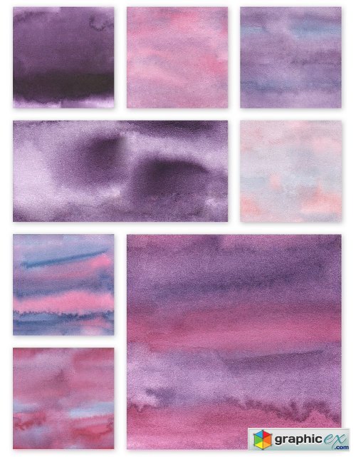 Watercolor Seamless Textures - Purple Pack