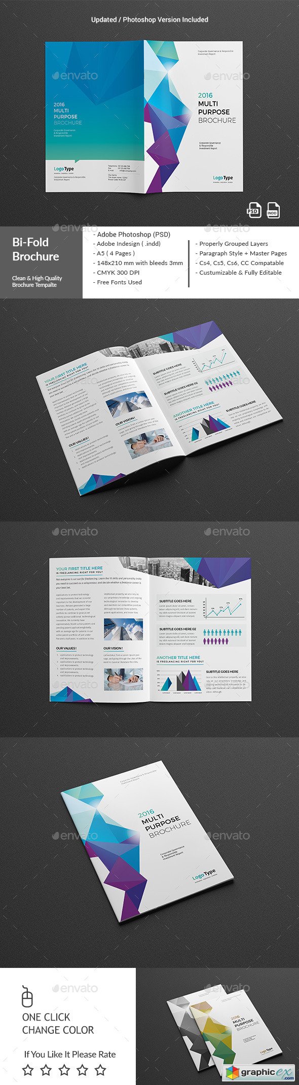 Abstract Bi-Fold Brochure