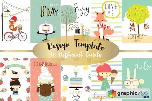10 cute lovely design animal cards2#