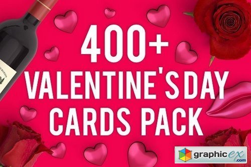 400+ Valentine&#039;s Day Cards Pack