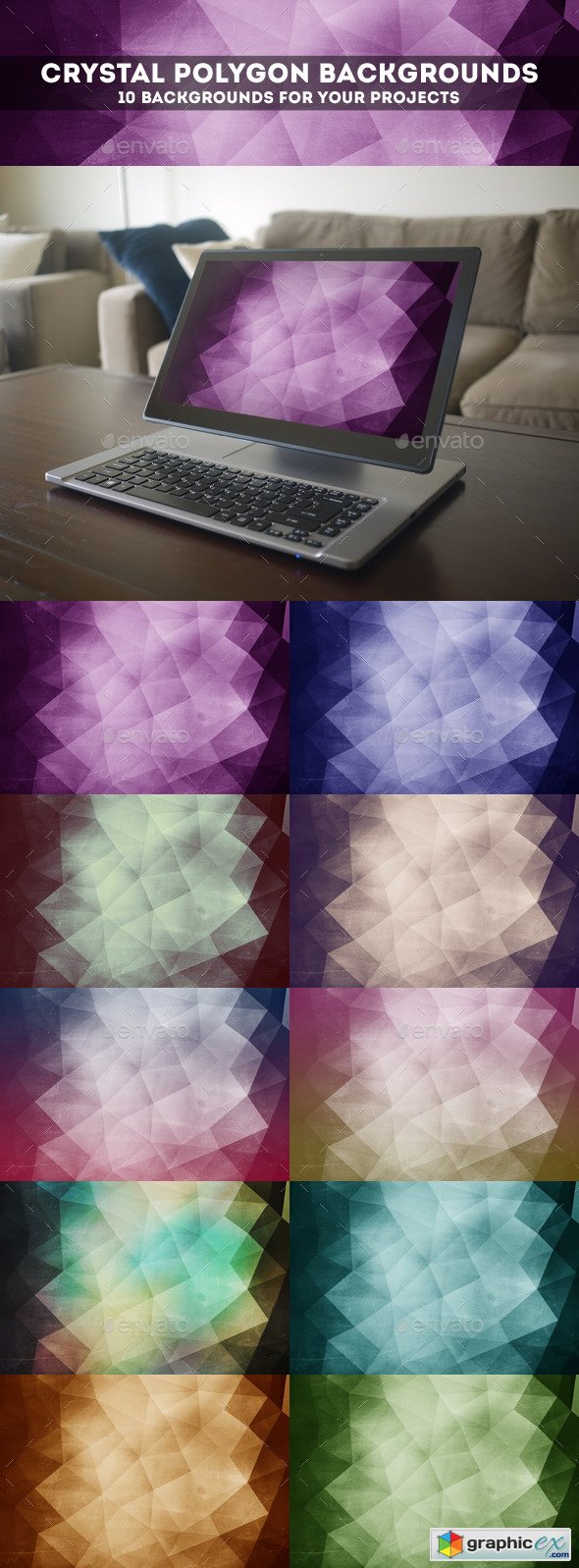 Crystal Polygon Backgrounds