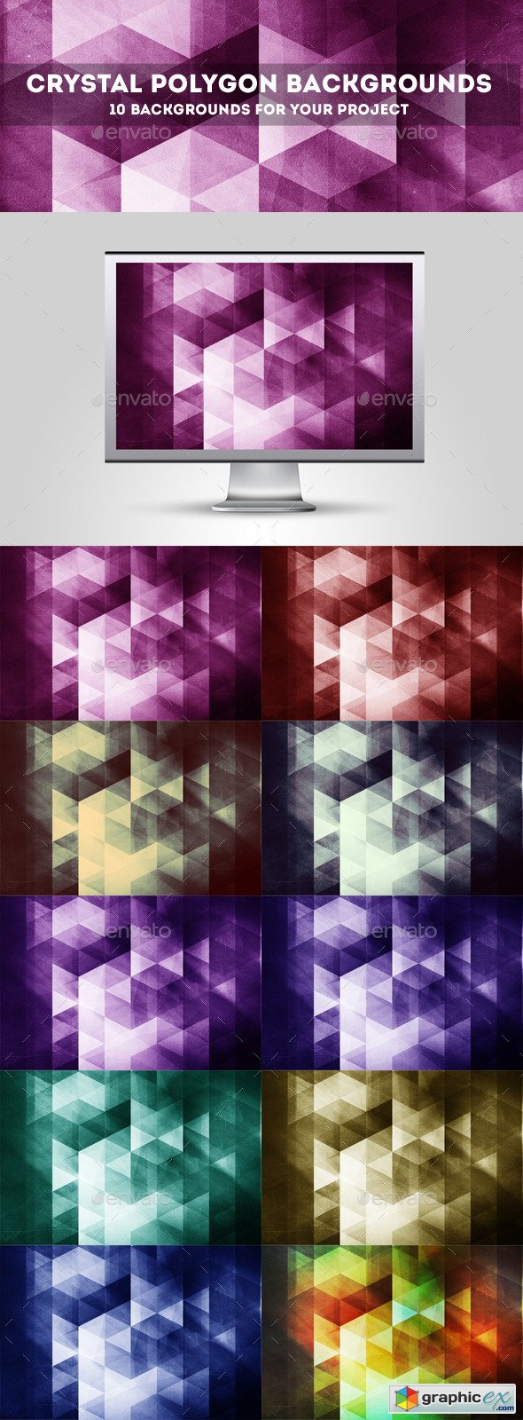 Crystal Polygon Abstract Backgrounds