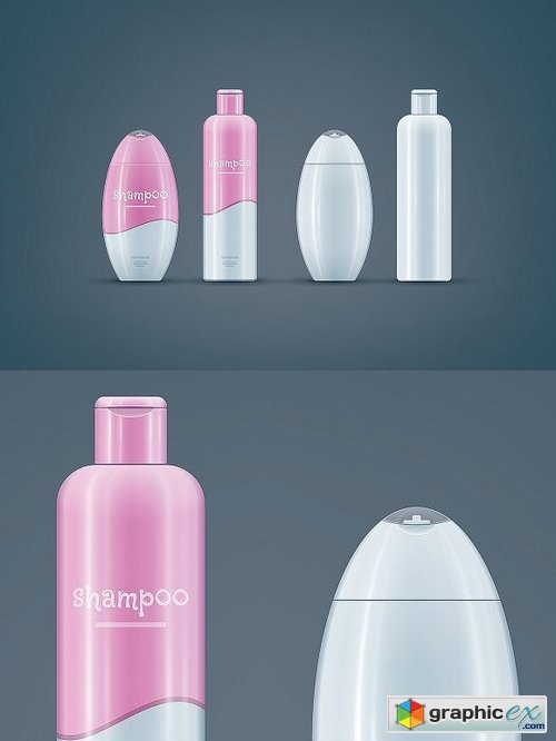 Shampoo bottles mock-up set