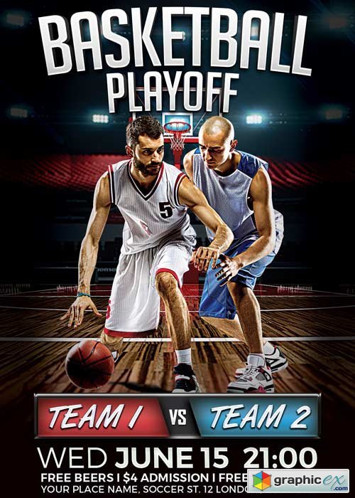 Basketball Playoff V9 Flyer Template