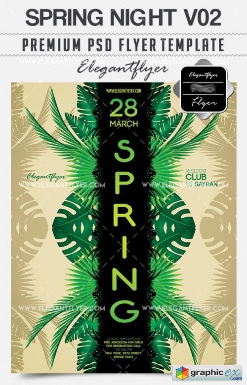Spring Night V02 Flyer PSD Template + Facebook Cover