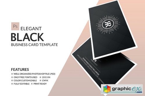Elegant Black Business Card 1161878