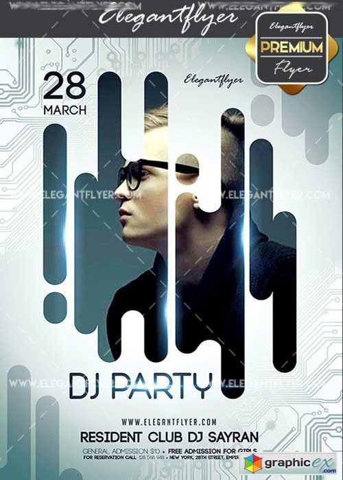 DJ Party V15 Flyer PSD Template + Facebook Cover
