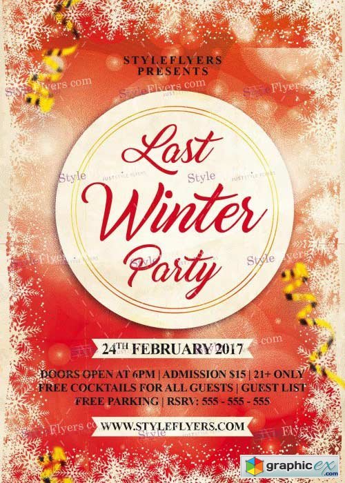 Last Winter Party V5 PSD Flyer Template