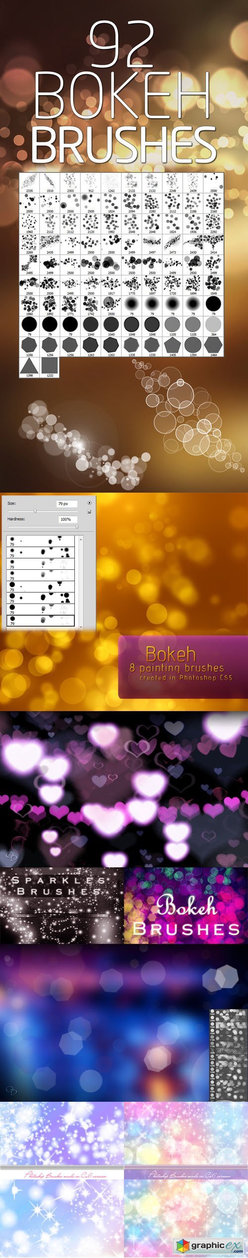 Bokeh, Sparkles and Glitters Photoshop Brushes