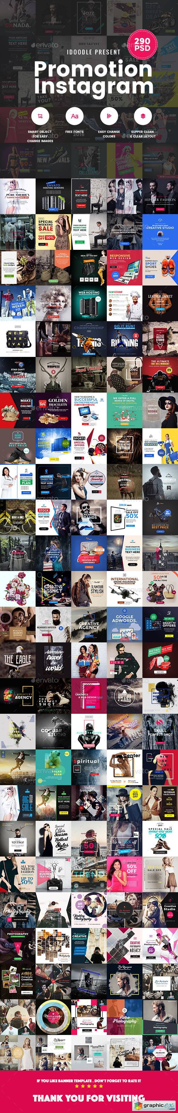 Bundle - Promotion Instagram Banners Ads - [05 Sets] 290 PSD