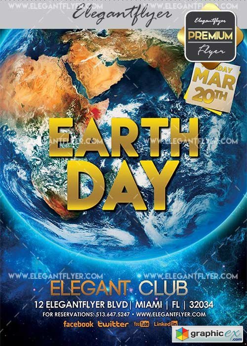 Earth Day V10 Flyer PSD Template + Facebook Cover