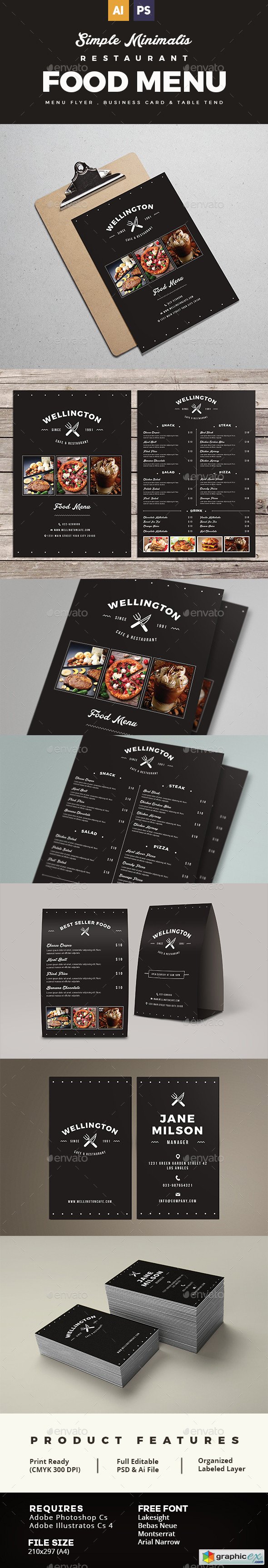 Simple Minimalis Restaurant Food Menu Package