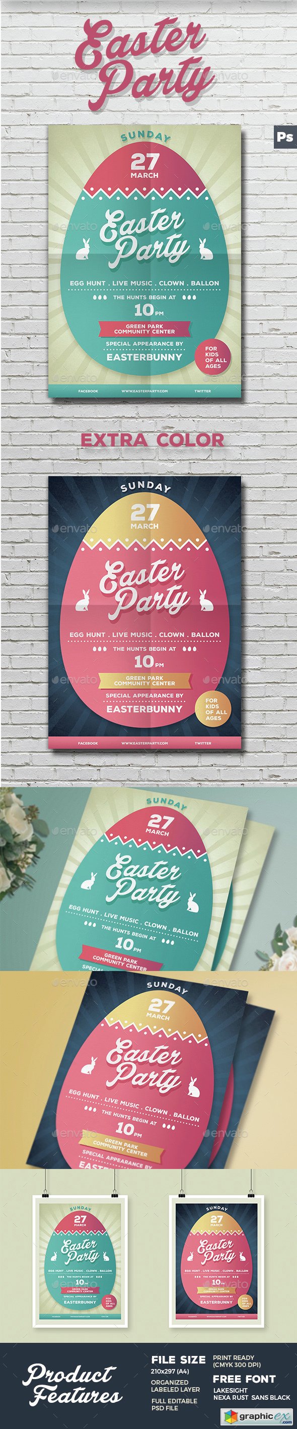 Easter Party Flyer Poster