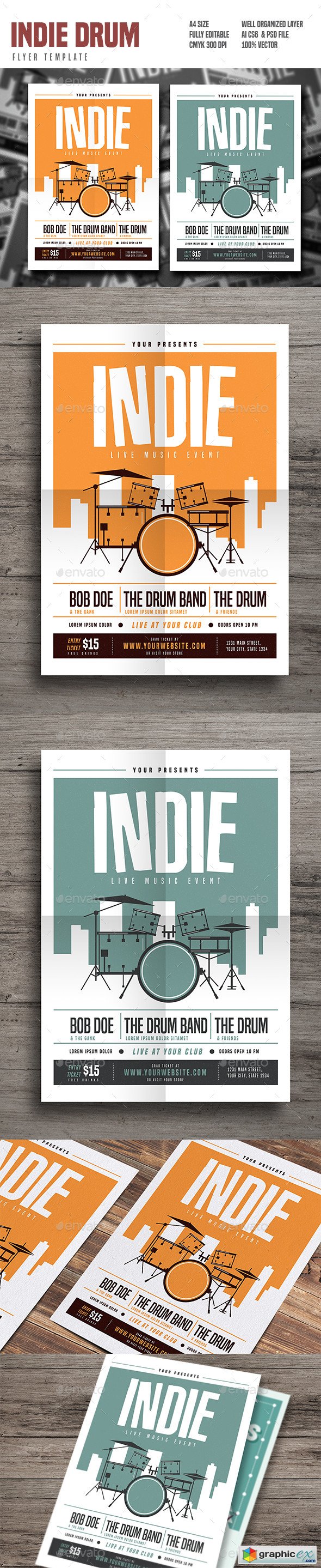 Indie Drum Music Flyer