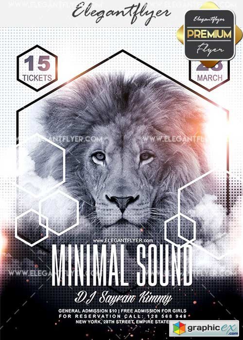 Minimal Sound V14 Flyer PSD Template + Facebook Cover