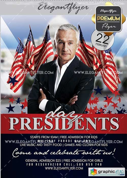 Presidents Day V5 Flyer PSD Template + Facebook Cover