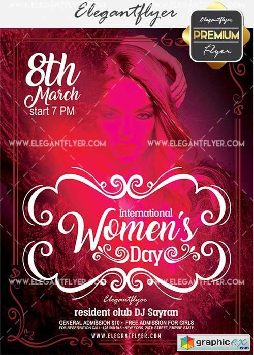 International Womens Day V8 Flyer PSD Template + Facebook Cover