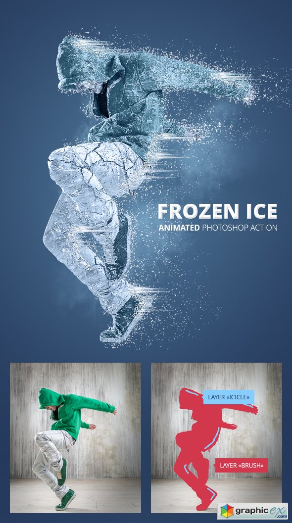 Frozen Ice Gif Animated Photoshop Action