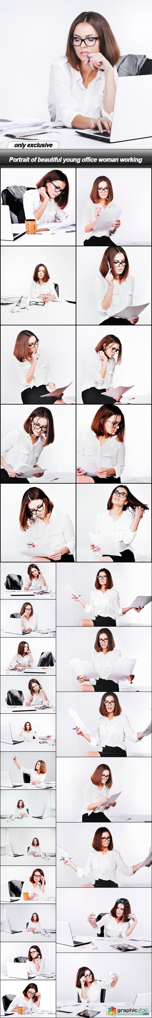 Portrait of beautiful young office woman working - 30 UHQ JPEG