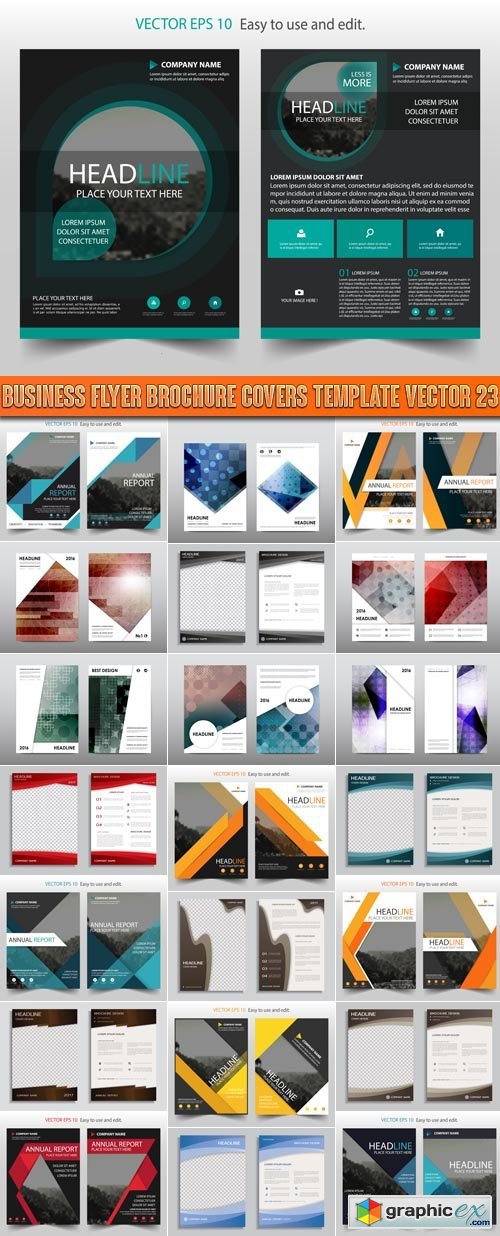 Business flyer brochure cover template vector 23