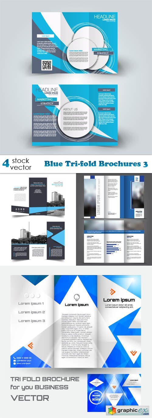 Blue Tri-fold Brochures 3