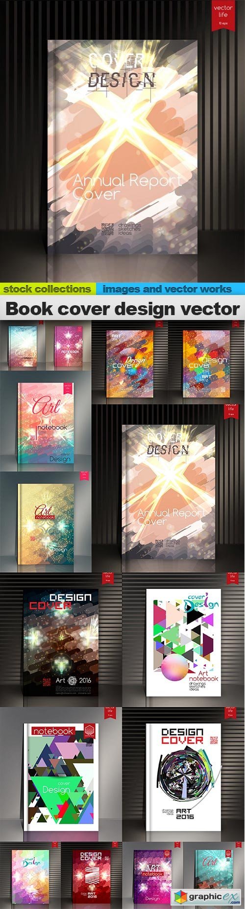 Book cover design vector, 15 x EPS