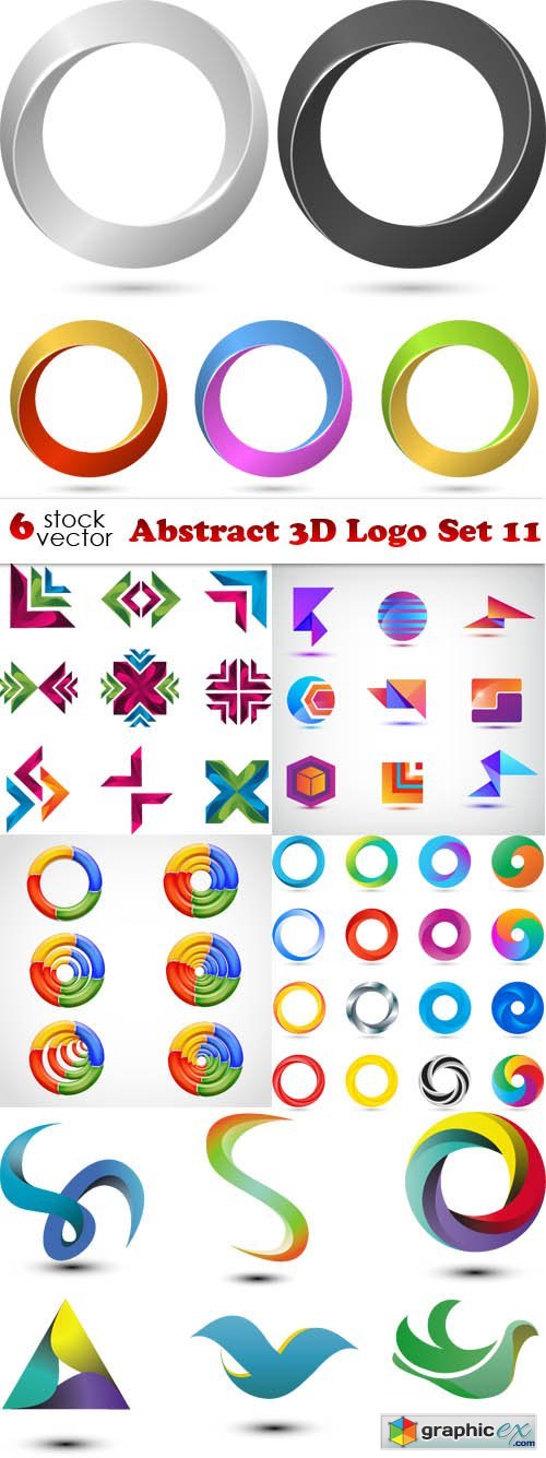 Abstract 3D Logo Set 11
