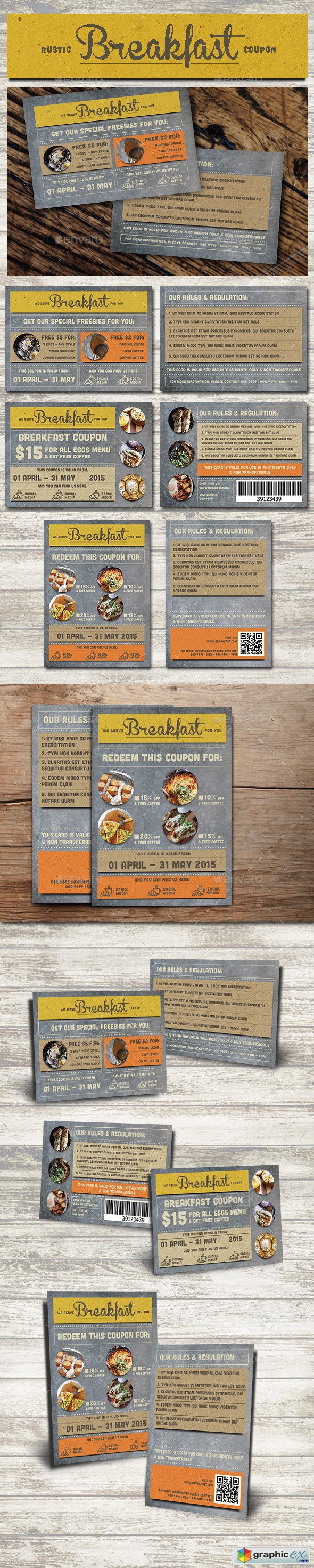 Rustic Breakfast Coupon Card