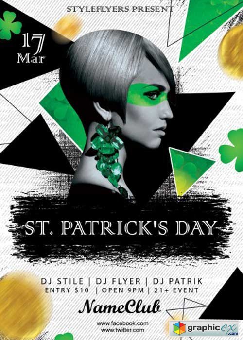 St. Patricks Day V15 PSD Flyer Template with Facebook Cover