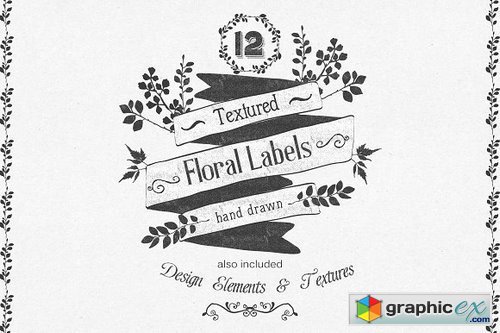Hand Drawn floral labels and design