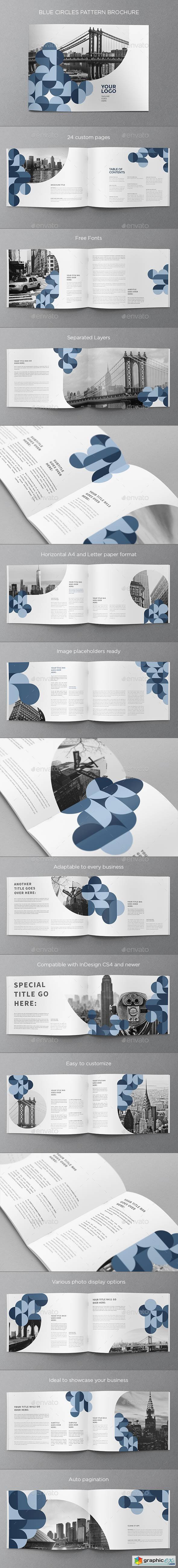 Blue Circles Pattern Brochure