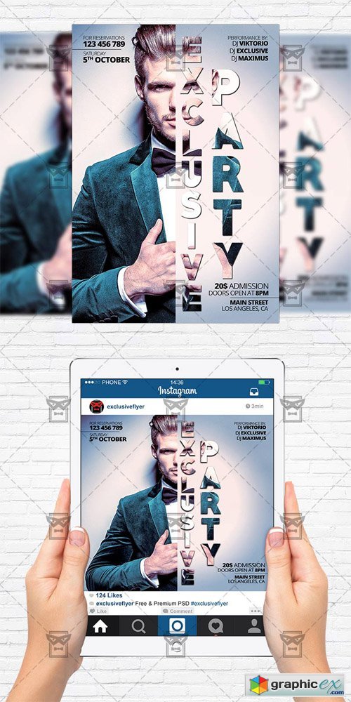 Exclusive Party - Flyer Template+Instagram Size Flyer