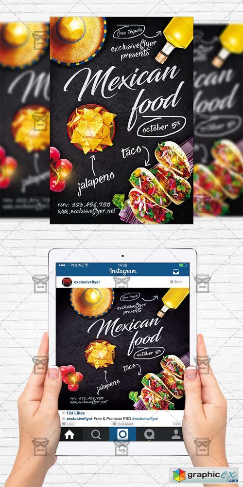 Mexican Food - Flyer Template+Instagram Size Flyer