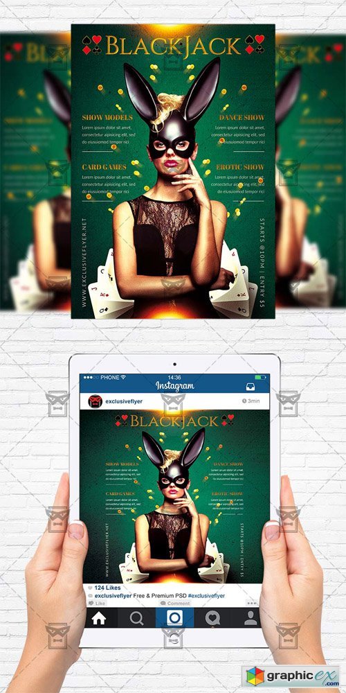 Black Jack - Flyer Template+Instagram Size Flyer