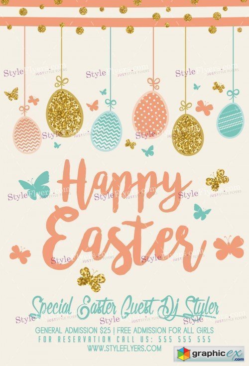 Easter Poster PSD Flyer Template