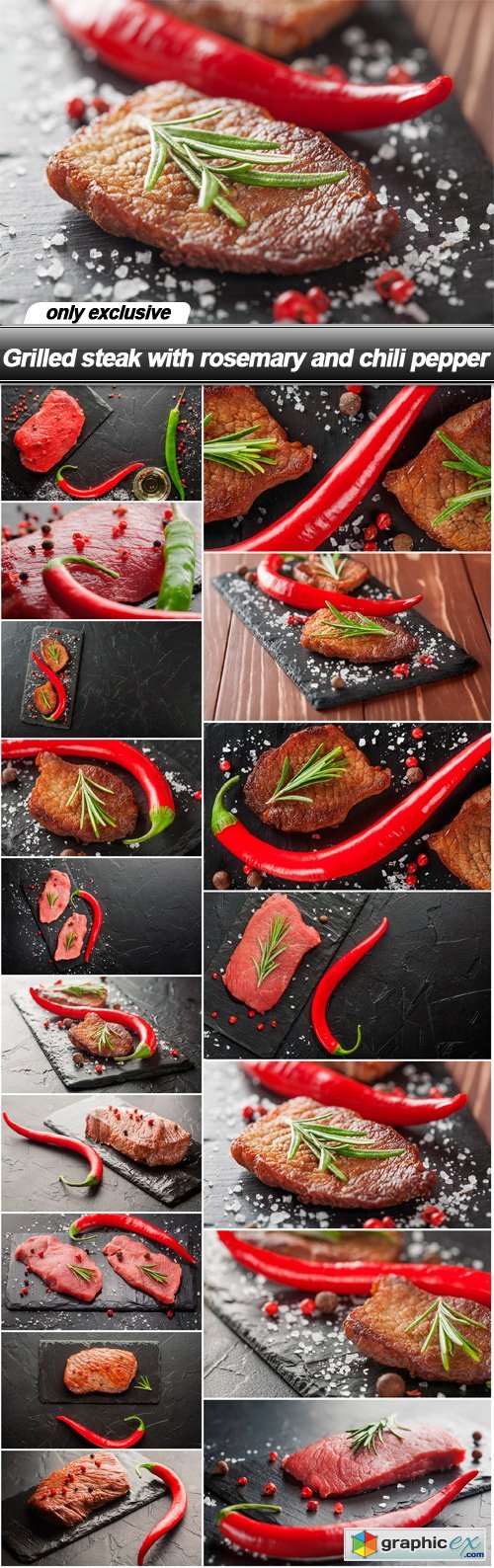 Grilled steak with rosemary and chili pepper - 17 UHQ JPEG