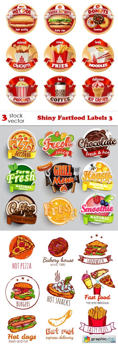 Shiny Fastfood Labels 3