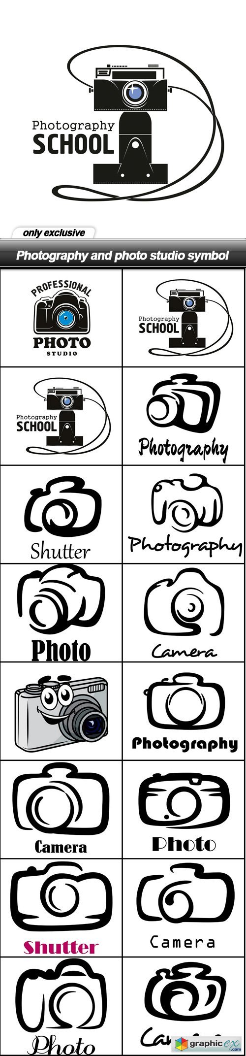 Photography and photo studio symbol - 16 EPS