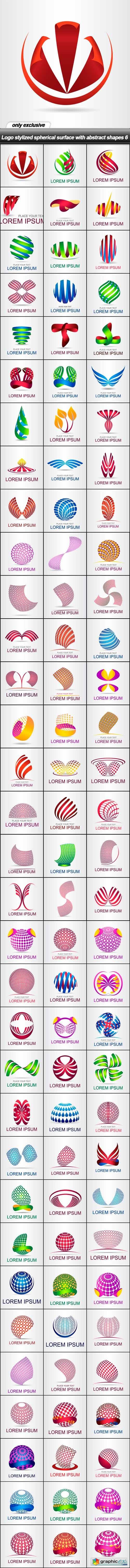 Logo stylized spherical surface with abstract shapes 6 - 100 EPS