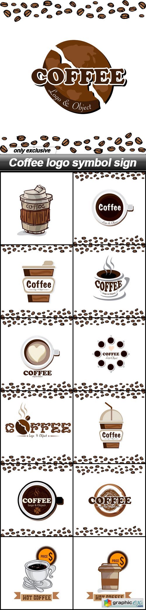 Coffee logo symbol sign - 13 EPS