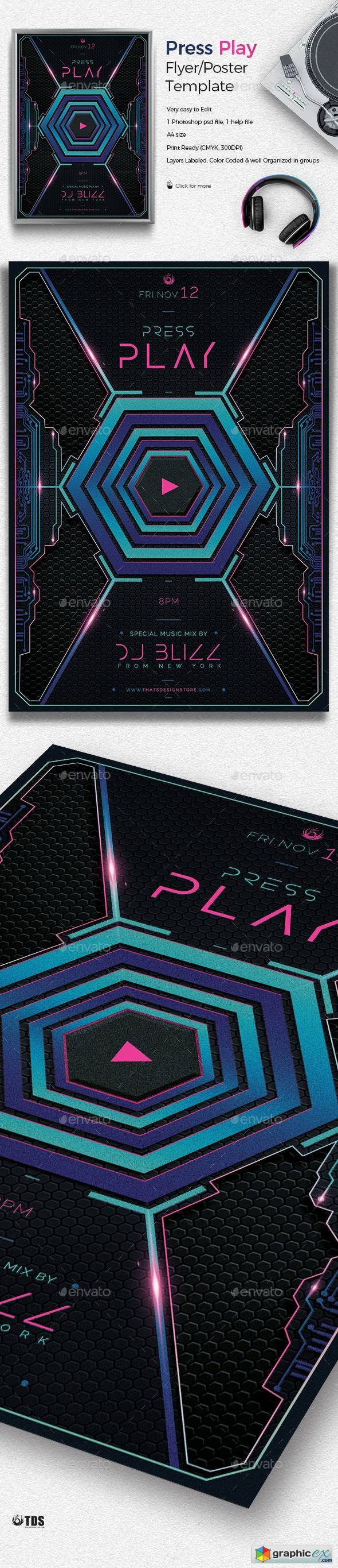 Press Play Flyer Template