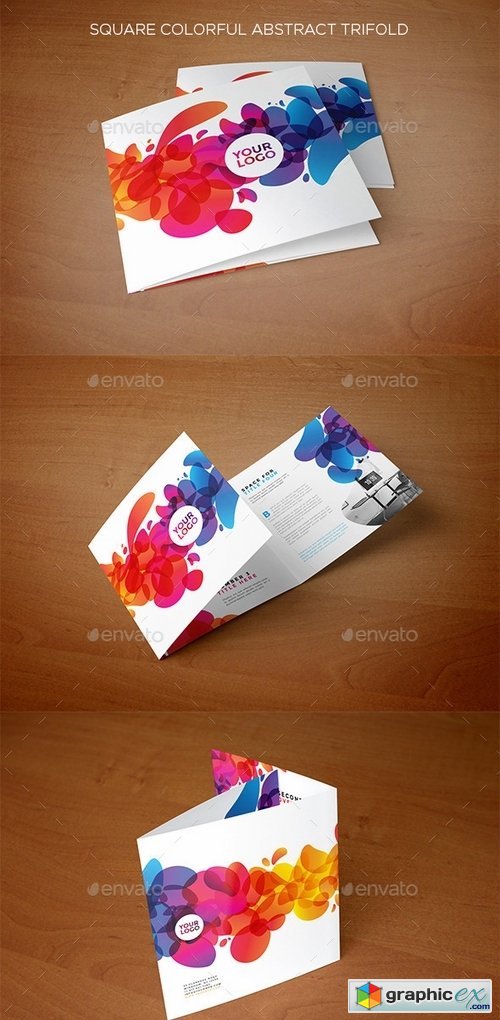 Square Colorful Abstract Trifold