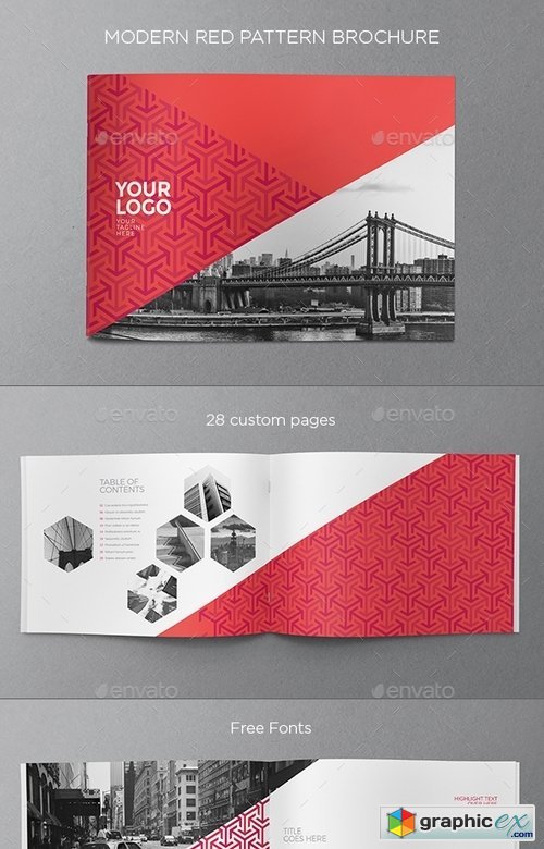 Modern Red Pattern Brochure