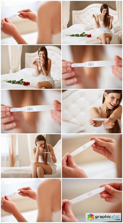 Woman Holding Pregnancy Test 10x JPEG