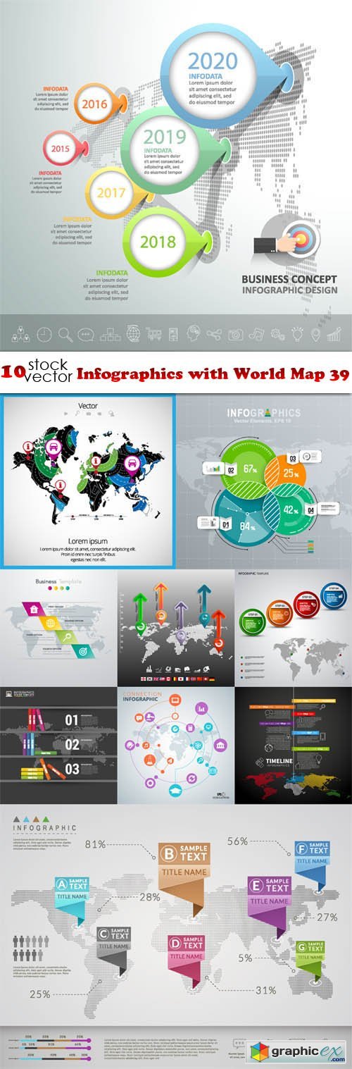 Infographics with World Map 39