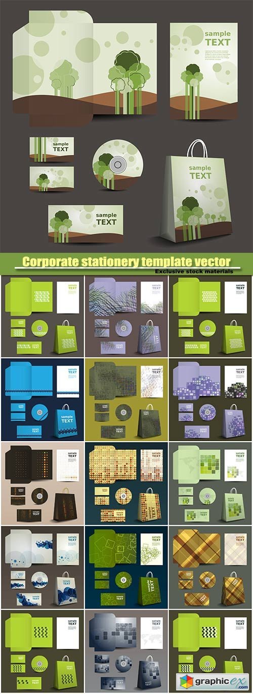 Corporate stationery template vector