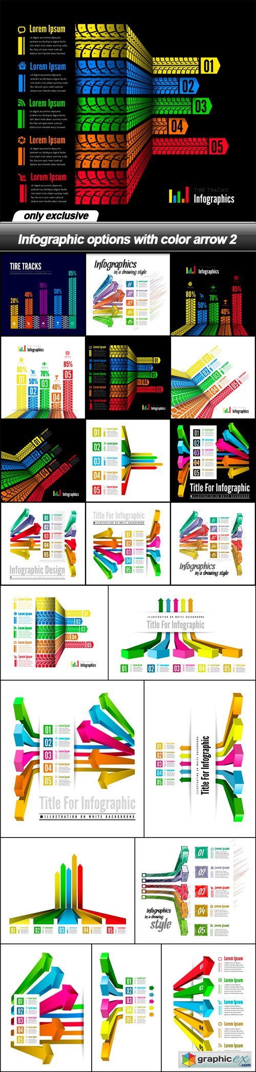 Infographic options with color arrow 2 - 21 EPS