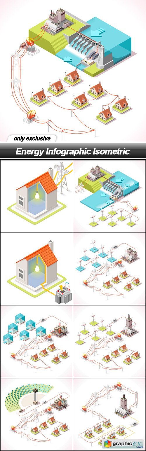 Energy Infographic Isometric - 9 EPS