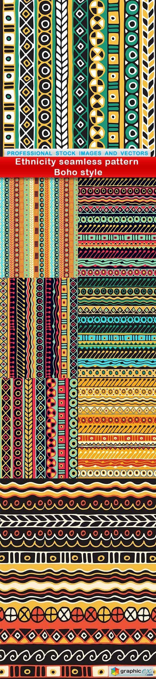 Ethnicity seamless pattern Boho style - 8 EPS