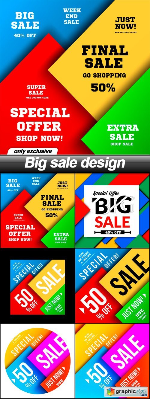 Big sale design - 6 EPS